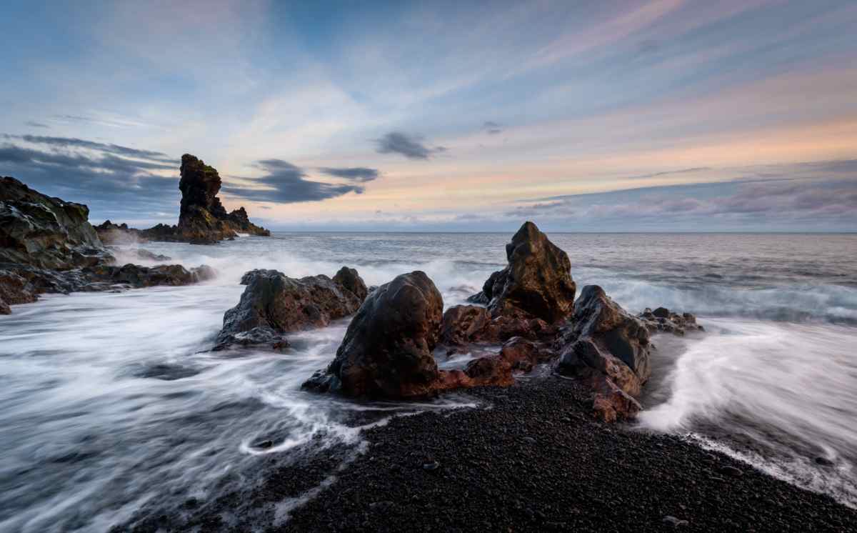 Snaefellsnes black sand beach
