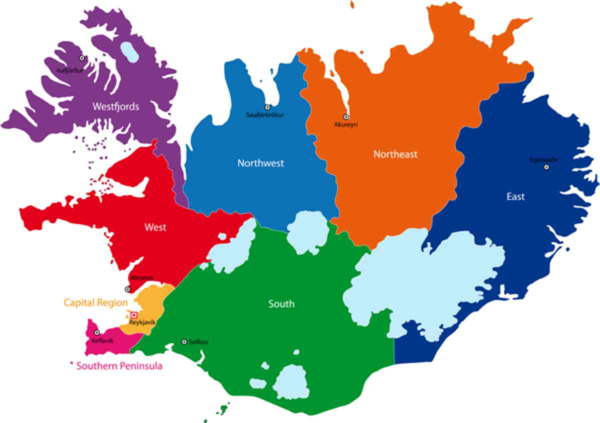 regions of iceland