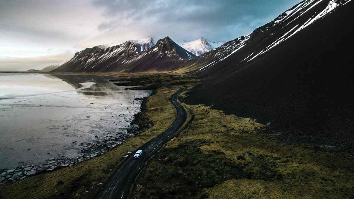 Driving through Iceland roads