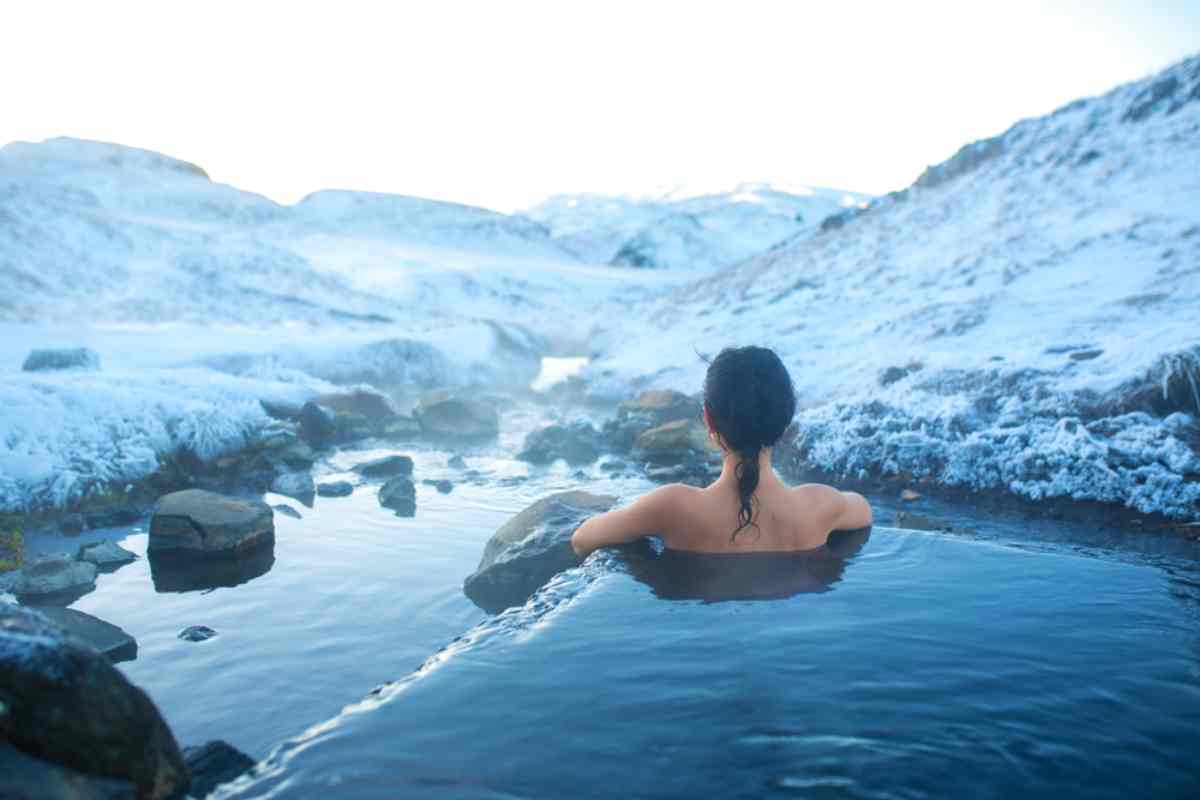 Iceland hot springs in December