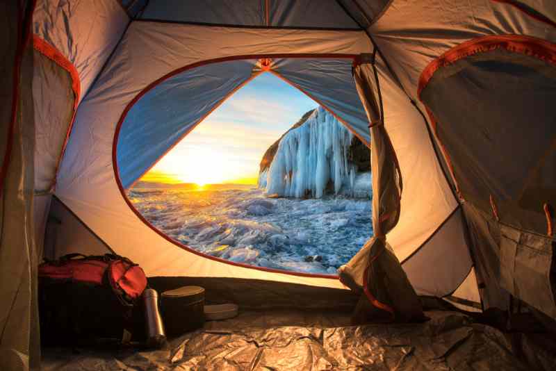 Camping in Iceland in winter