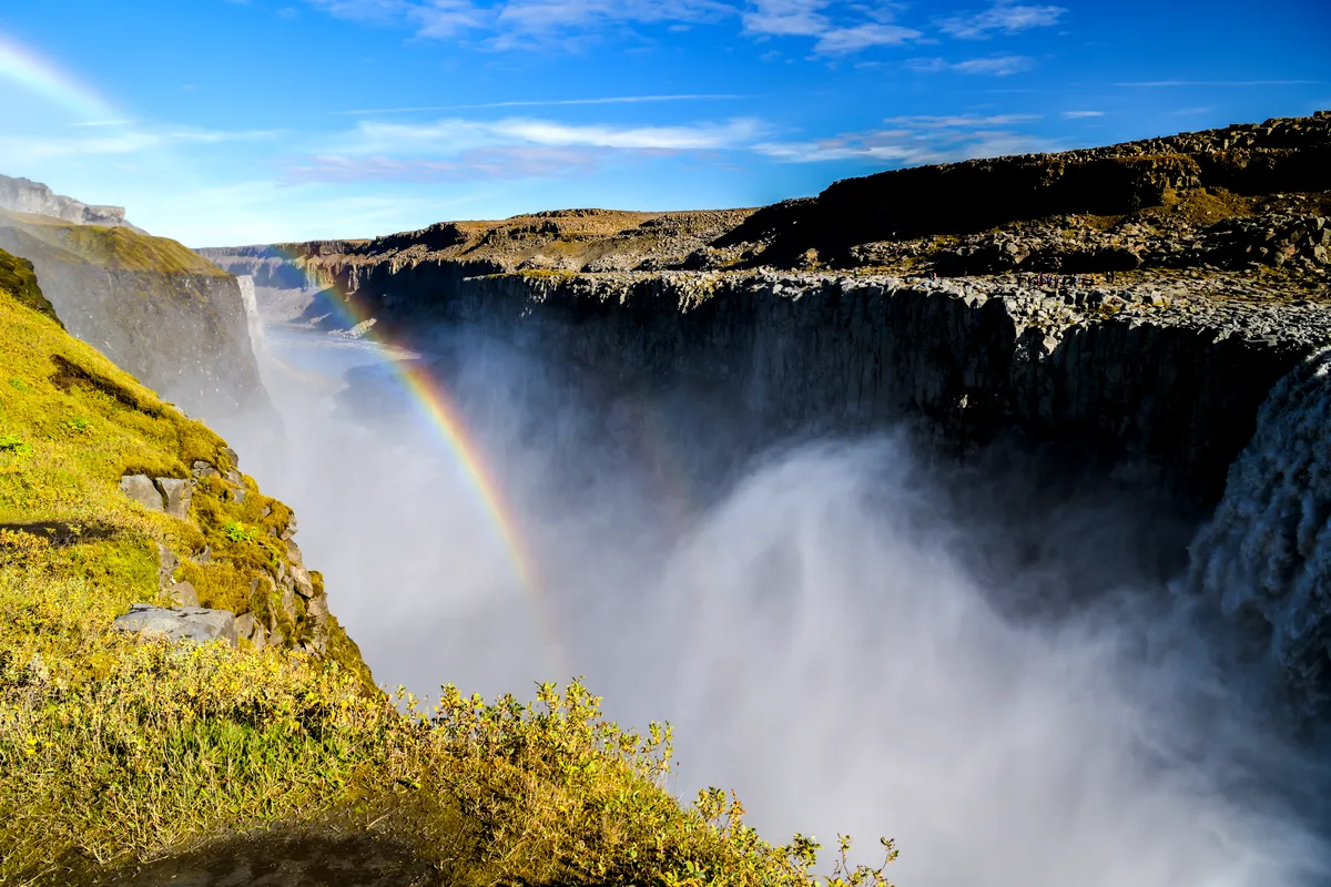 icelandic waterfall in september
