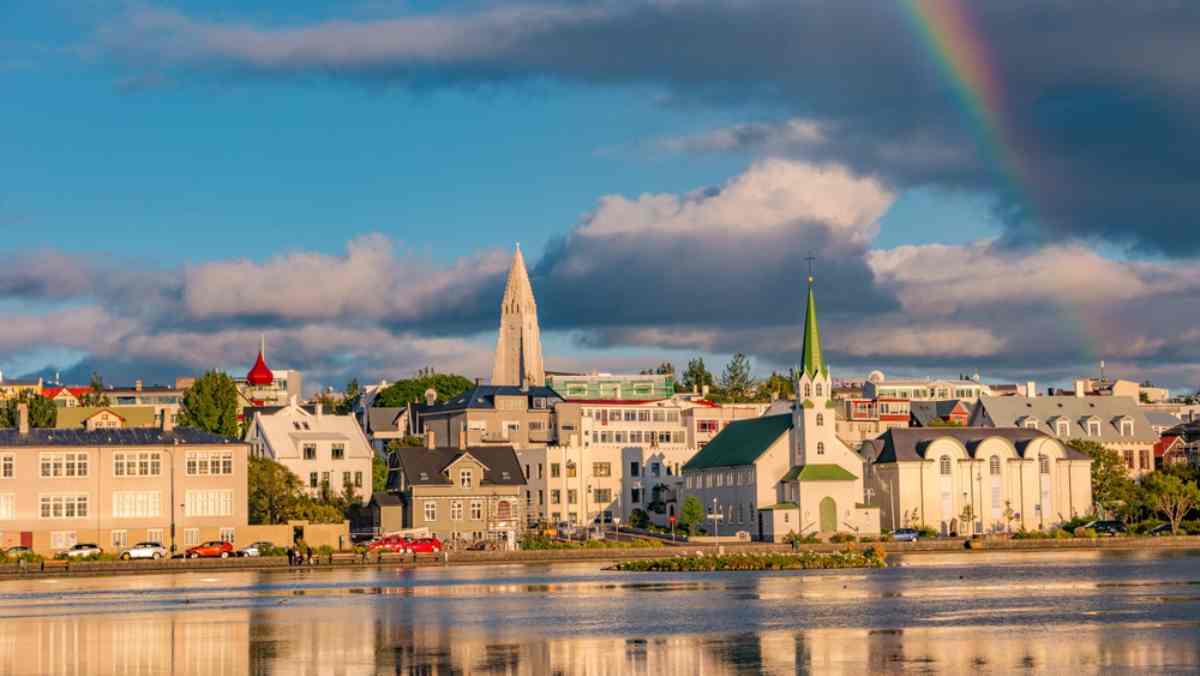 Skyline of Reykjavik city