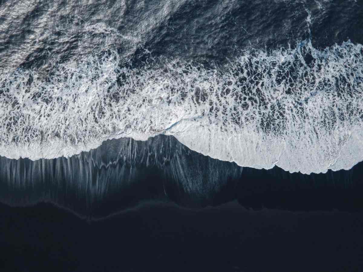 Ocean currents at Reynisfjara beach