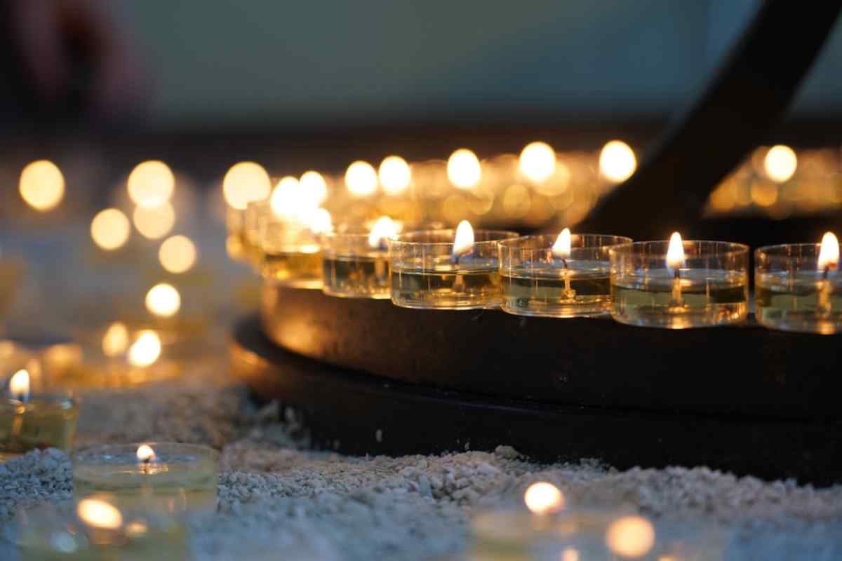 Christmas candles lit up