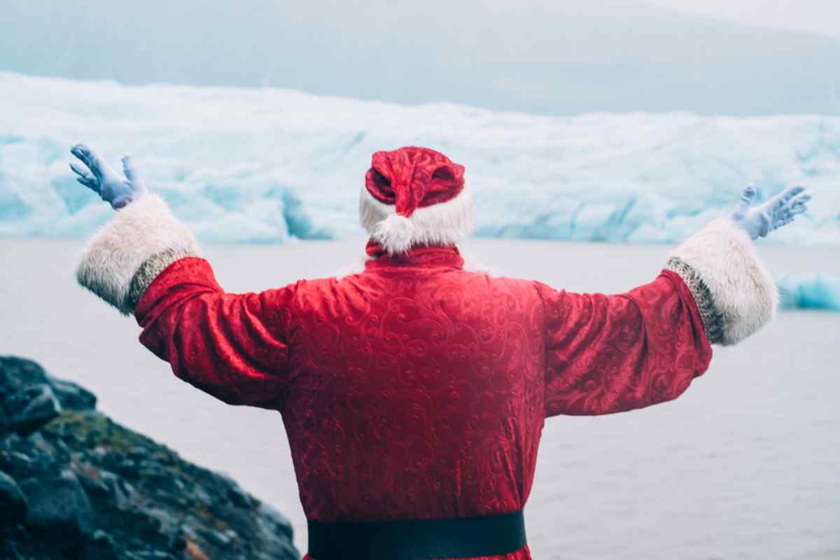 Santa Klaus by Glacier lagoon