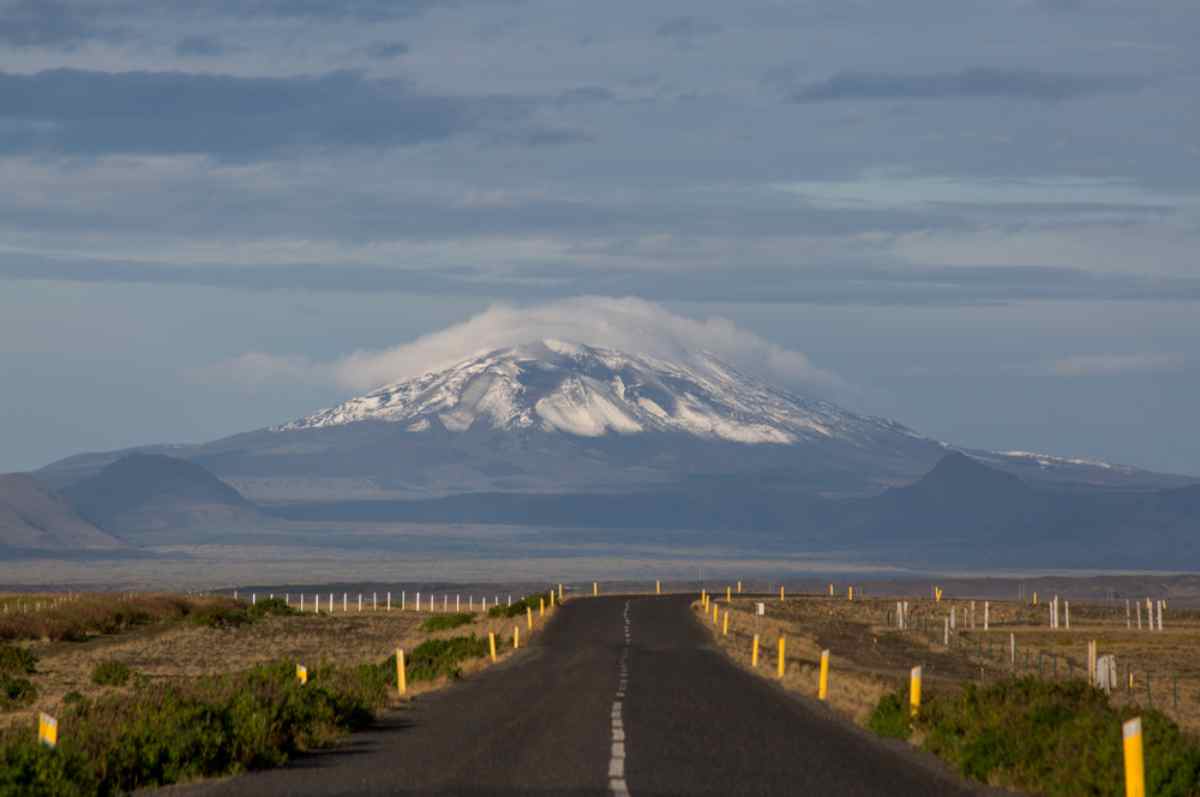 Hekla volcano front view from the Ring Road