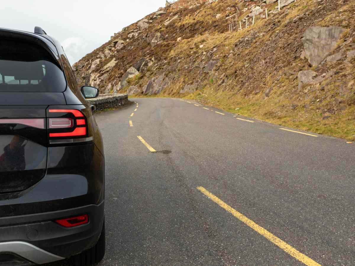 Black SUV driving around Iceland