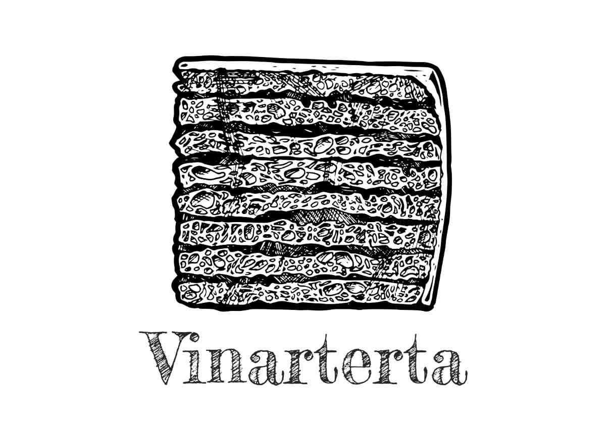 Drawing of a Vinarterta
